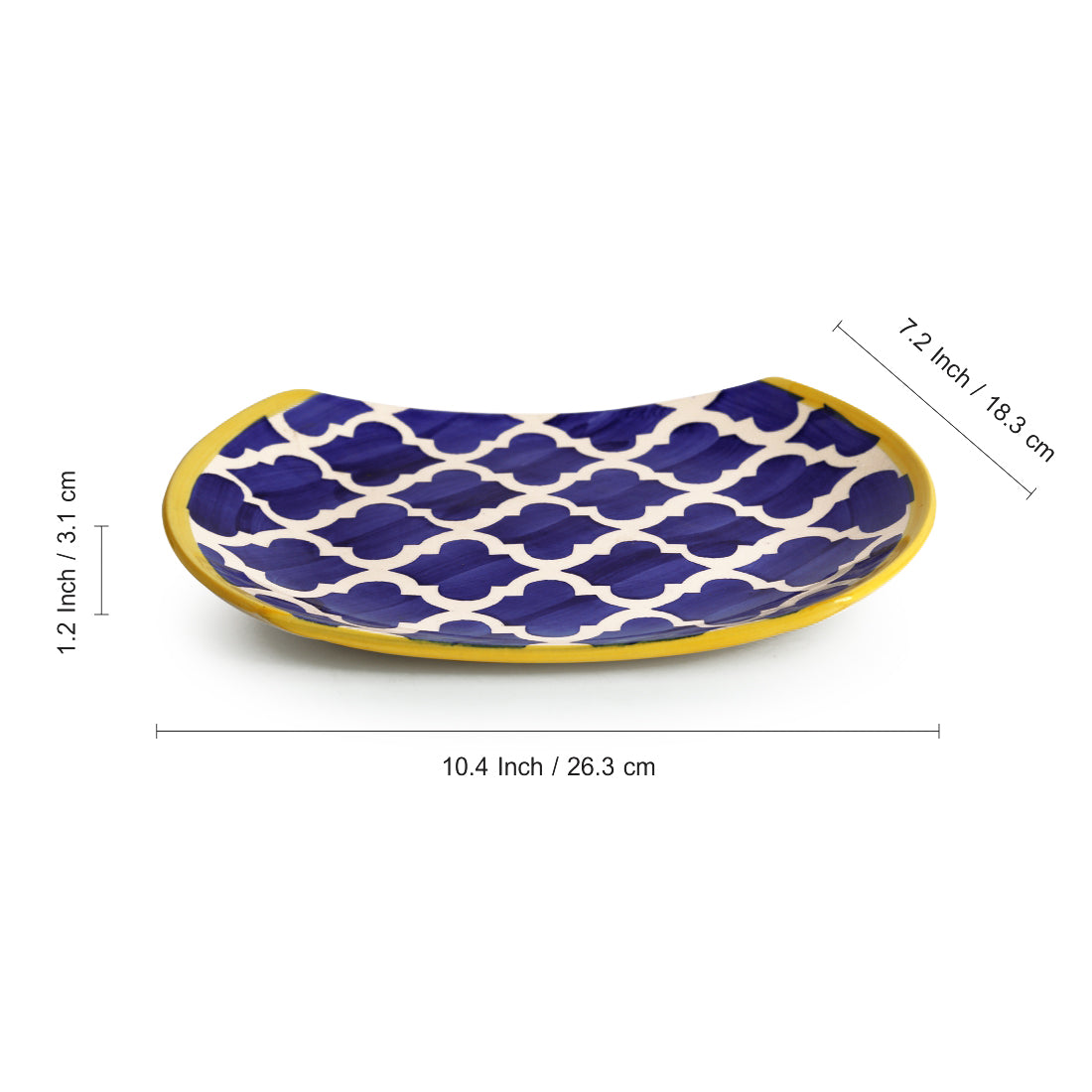 'Moroccan Platter Pair' Hand-Painted Plates In Ceramic (25.4 cm, Set Of 2)