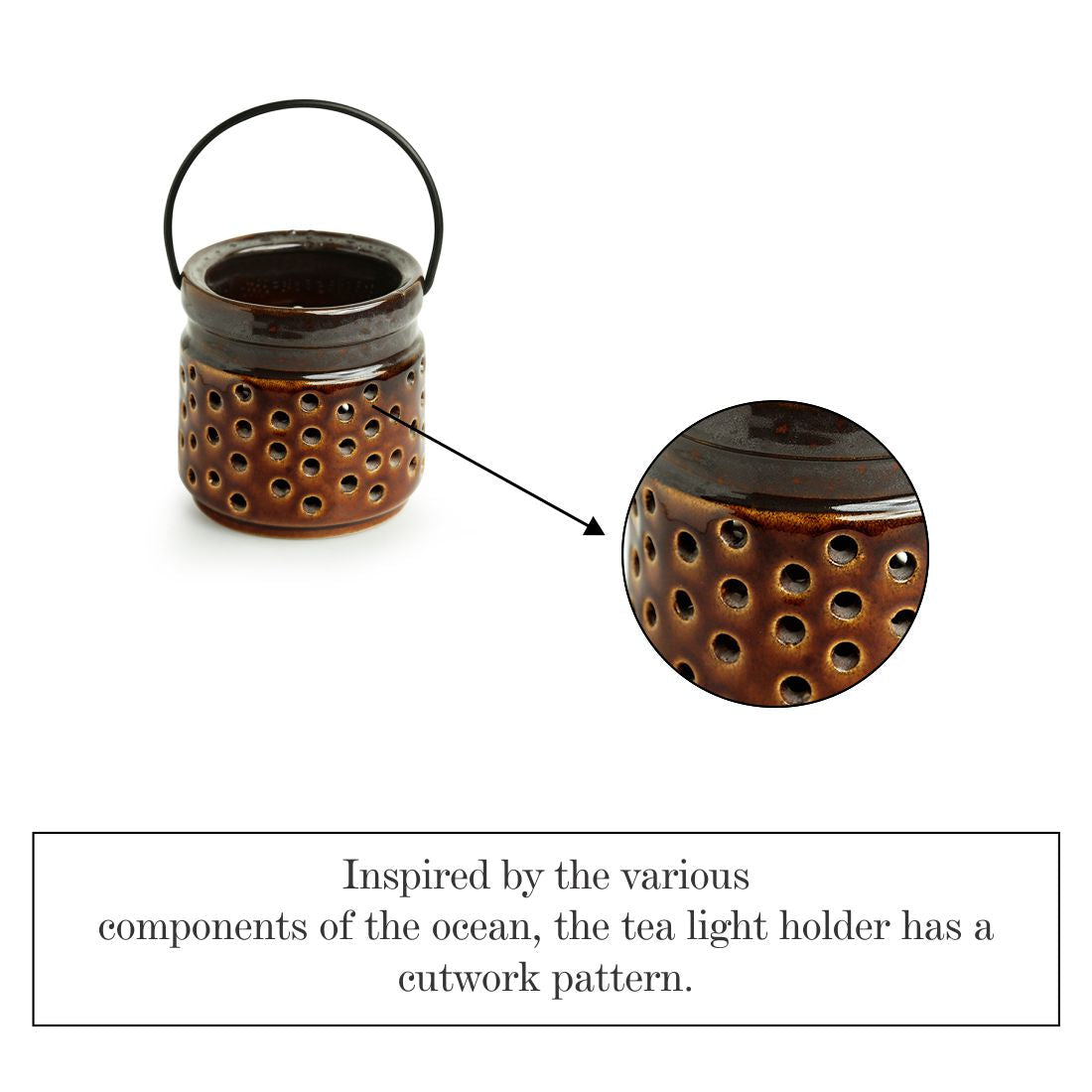 'Shore Lights' Handcrafted Ceramic Tea-Light Holder