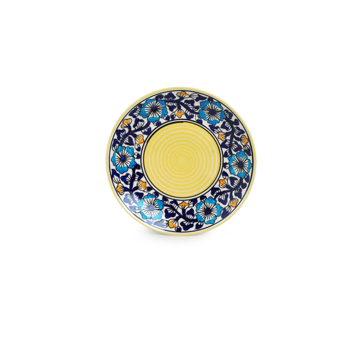 'Badamwari Bagheecha' Hand-Painted Ceramic Side/Quarter Plates (Set of 2, Microwave Safe)