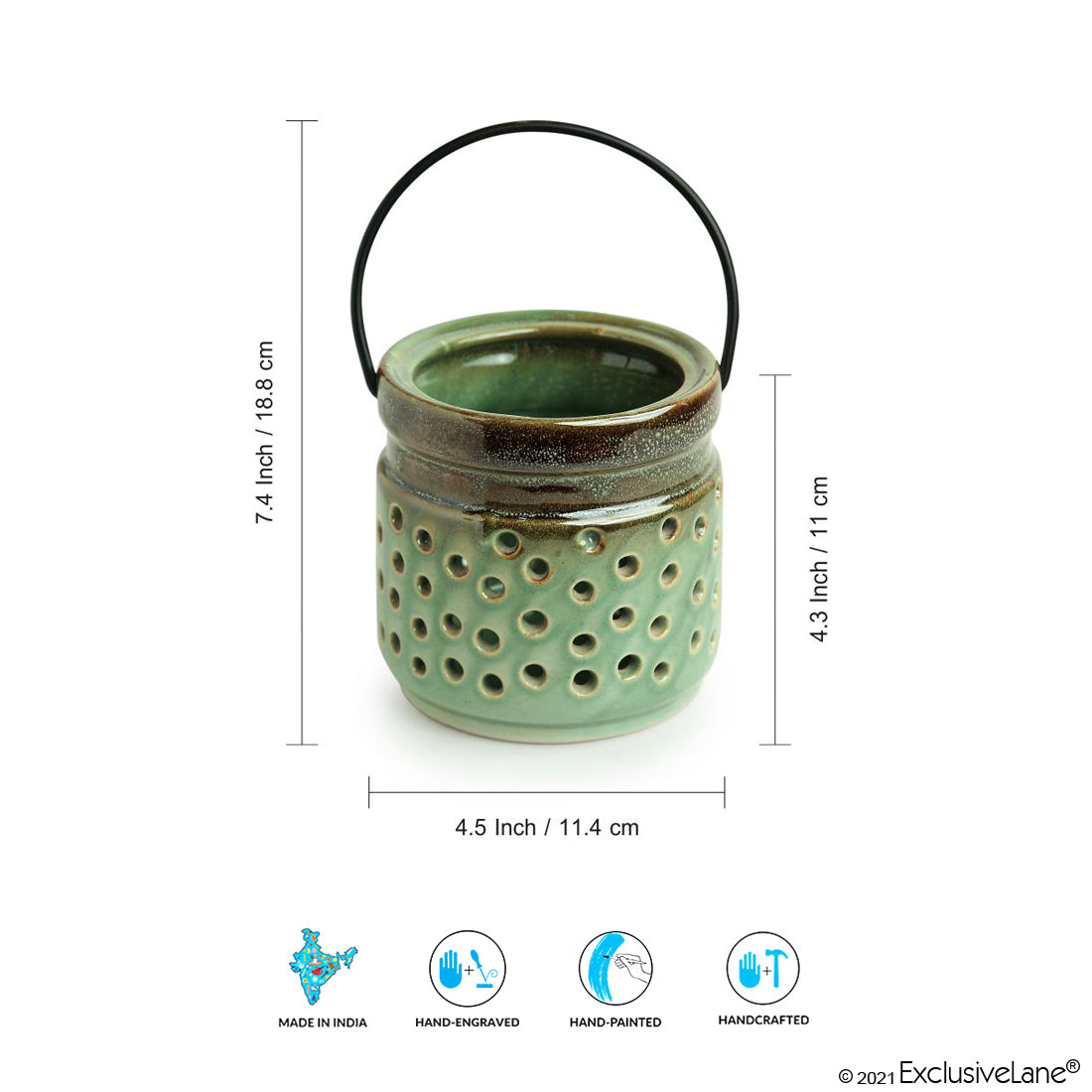 'Shore Lights' Handcrafted Ceramic Tea-Light Holder