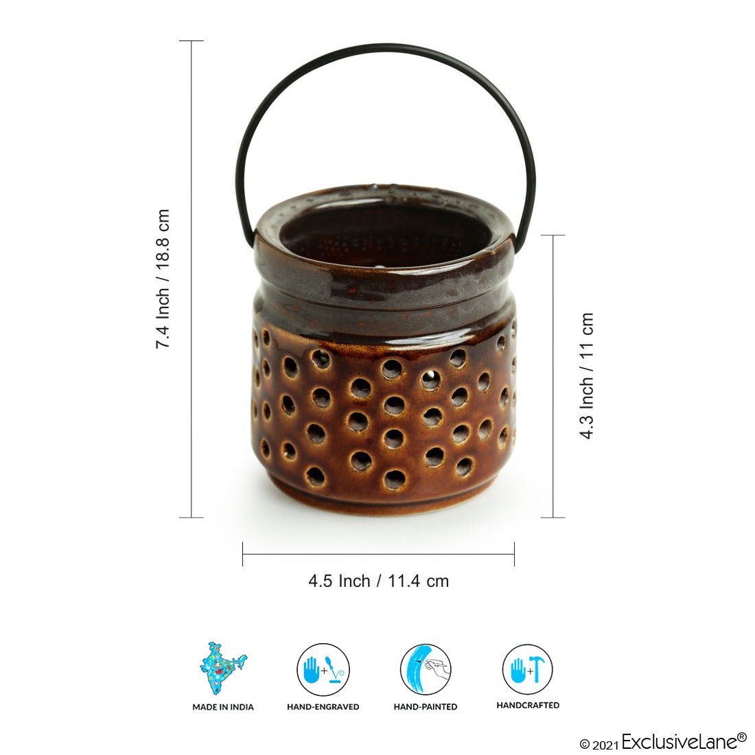 'Shore Lights' Handcrafted Ceramic Tea-Light Holder