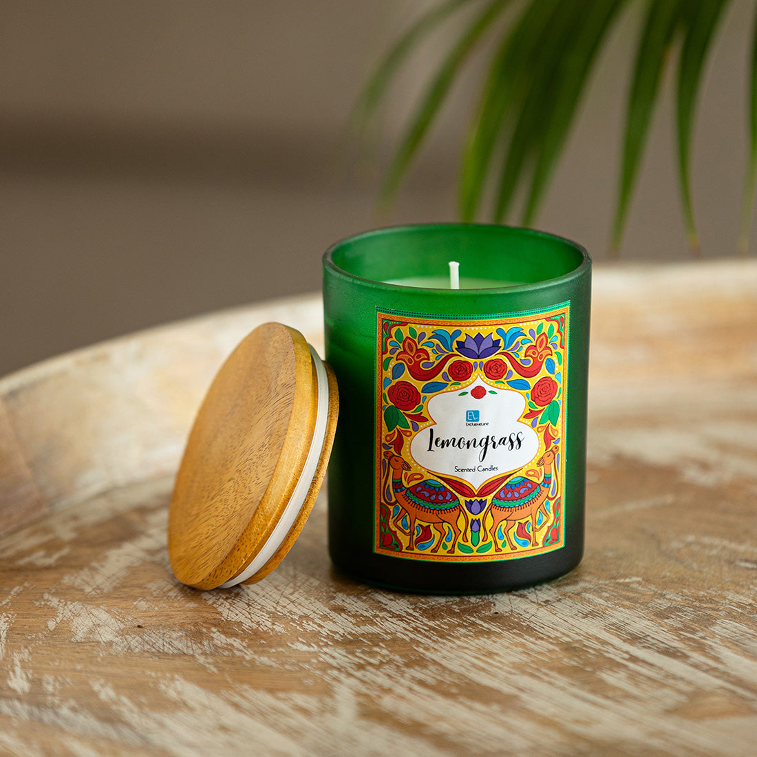 Lemongrass' Handmade Wax Jar Scented Candle (40 Hours Burn Time, Soy Blend, Reusable Jar)